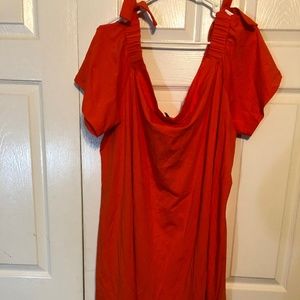 NWOT Orange Cold Shoulder or Off Shoulder Dress